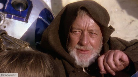 Alec Guinness as Obi-Wan Kenobi in Star Wars movie A New Hope