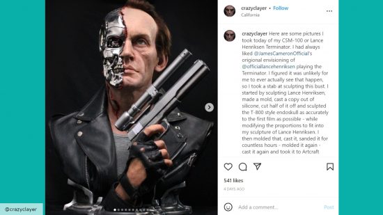 terminator original look screenshot of Instagram 