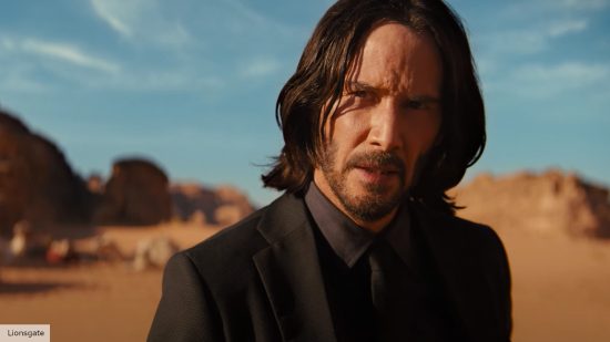 John Wick (Keanu Reeves) confronts the movie's villain