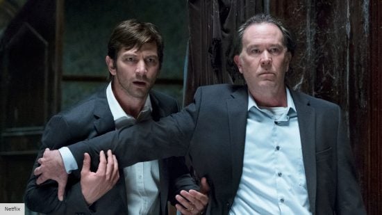 Best horror series: Michiel Huisman and Timothy Hutton in The Haunting of Hill House