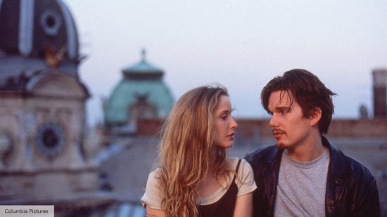  Jesse (Ethan Hawke) and Céline (Julie Delpy) in Before Sunrise which we think is one of the best movies
