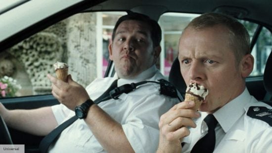 Nicholas Angel (Simon Pegg) and Danny (Nick Frost) in Hot Fuzz one of the best movies ever made