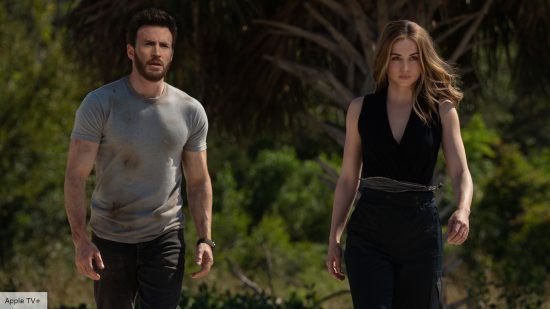 Chris Evans and Ana de Armas in Apple TV streaming movie Ghosted