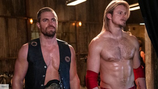 Stephen Amell and Alexander Ludwig in wrestling drama series