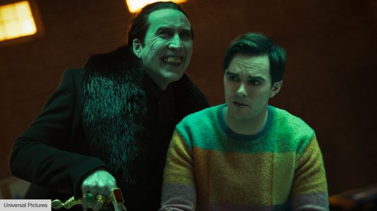 Chris McKay interview: Nicolas Cage and Nicholas Hoult as Dracula and Renfield in Renfield