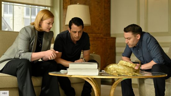 Every Succession episode ranked: Sarah Snook, Jeremy Strong, and Kieran Culkin in Succession season 4 episode 4