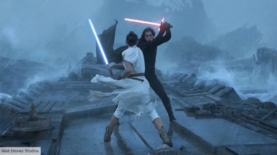 Rey and Kylo fight in Rise of Skywalker