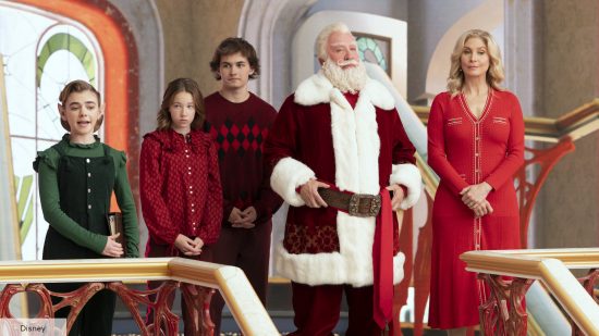 The Santa Clauses season2 release date: Tim Allen, Elizabeth Mitchell, Elizabeth Allen-Dick, and Austin Cane as The Calvins