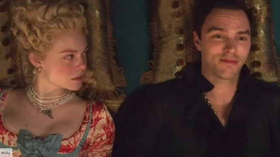 Elle Fanning and Nicholas Hoult in The Great season 3