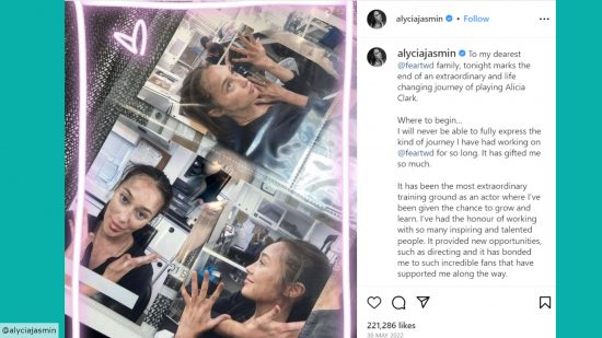 Alycia Debnam-Carey's Instagram post