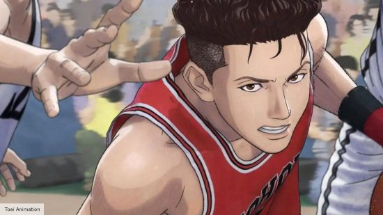 Ryota Miyagi in The First Slam Dunk anime movie playing basketball
