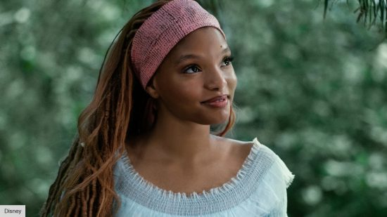 halle bailey as ariel on land in the little mermaid