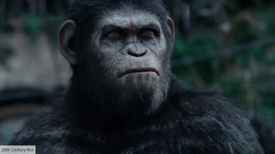 Kingdom of the Planet of the Apes release date: Ape giving a speech