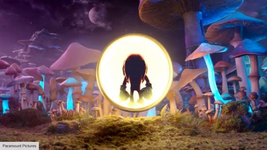 Knuckles TV series release date: Knuckles stepping through a golden ring portal in Sonic the Hedgehog 2