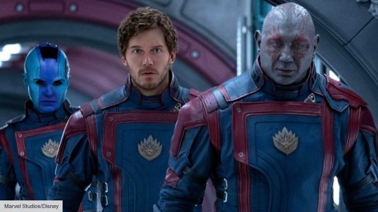 nebula star lord and drax in guardians of the galaxy 3