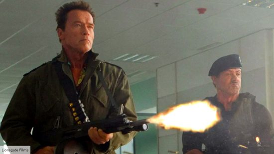 Arnold Schwartznegger and Sylvester Stallone in The Expendables 2