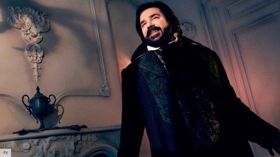 What We Do In the Shadows cast and characters: Matt Berry as Laszlo hissing in the hit TV series 
