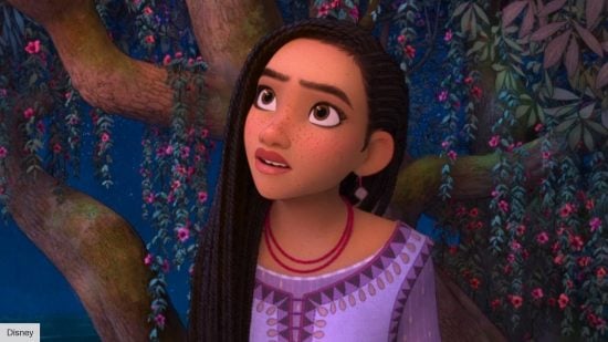 Wish release date: Asha in the new Disney movie Wish under a tree at night