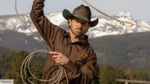 Yellowstone stars take part in a cowboy camp