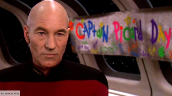 Patrick Stewart as captain picard on Captain Picard Day