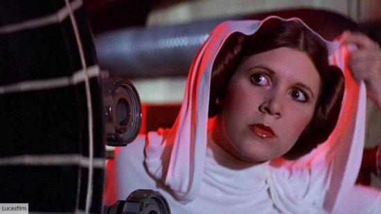 Carrie Fisher as Princess Leia in Star Wars A New Hope