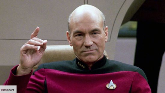 Patrick Stewart as Jean Luc Picard in Star Trek Next Generation