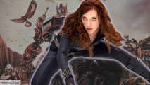 Scarlett Johansson as Black Widow Transformers background