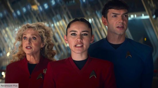 Star Trek series ranked Pelia, La'an, and Spock in Strange New Worlds.