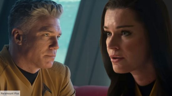 Anson Mount and Rebecca Romijn as Pike and Una in Strange New Worlds
