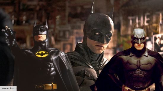 Robert Pattinson, Christian Bale, and Michael Keaton as The Batman