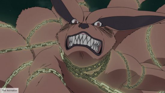 The Kyuubi bound by the Uzumaki chains