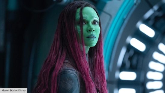 Zoe Saldaña as Gamora in Guardians of the Galaxy Vol 3