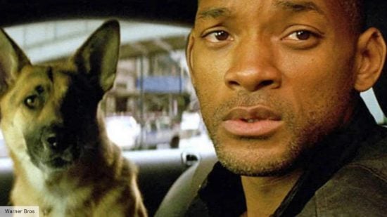 I Am Legend 2 release date: Will Smith sitting next to a German Shepard in the 2007 movie I Am Legend 