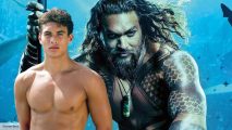 Jason Momoa as Arthur Curry in Aquaman, and in Baywatch