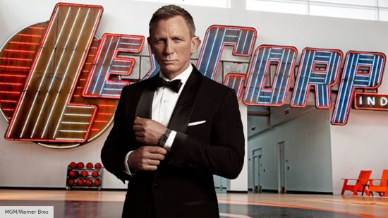 Daniel Craig as James Bond over Batman V Superman LexCorp background