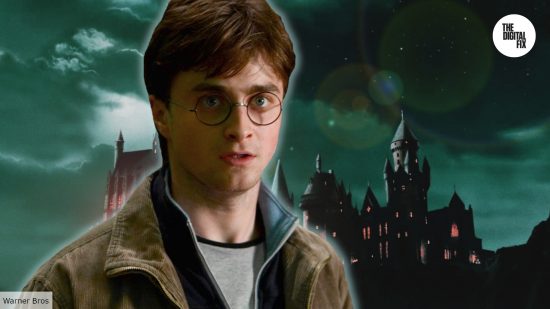 Daniel radcliffe as Harry Potter Hogwarts background