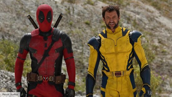 A shot of Ryan Reynolds and Hugh Jackman in Wolverine's yellow suit ahead of the Deadpool 3 release date