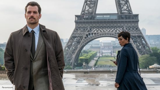 Henry Cavill and Angela Bassett in Mission Impossible Fallout