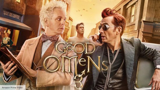 Good Omens season 3 release date: Aziraphale and Crowley look at each other