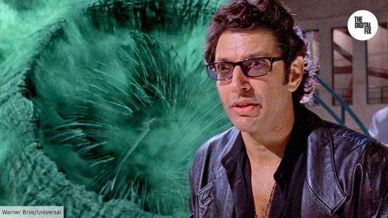 Jurassic Park Jeff Goldblum in front of Dune sandworm