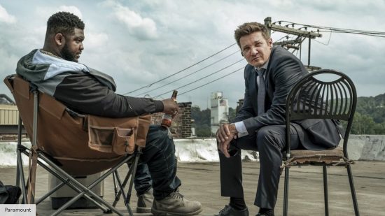 Mayor of Kingstown season 3 release date: Jeremy Renner sitting in a chair, looking off into the distance