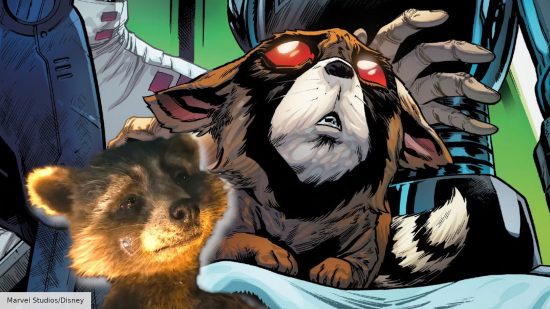 Rocket Raccoon in Guardians 3 and in Comic book