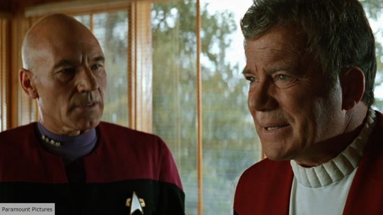 Star Trek movies in order Patrick Stewart and William Shatner as Picard and Kirk in Generations