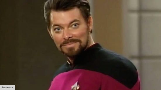Jonathan Frakes smiling as Riker in Star Trek: The Next Generation
