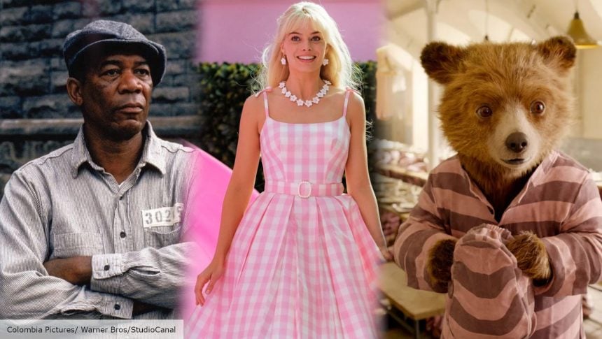 Best movies: Shawshank Redemption, Barbie, Paddington