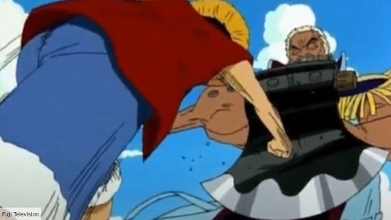 Captain Morgan fighting Luffy in One Piece anime