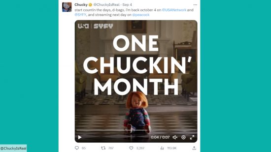Chucky's tweet