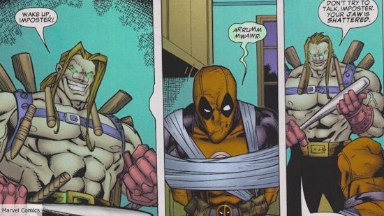 T-Ray and Deadpool from comic panel