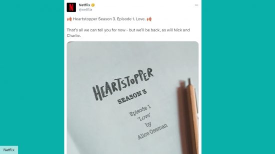 Heartstopper season 3 release date - Netflix teased the new season on Twitter