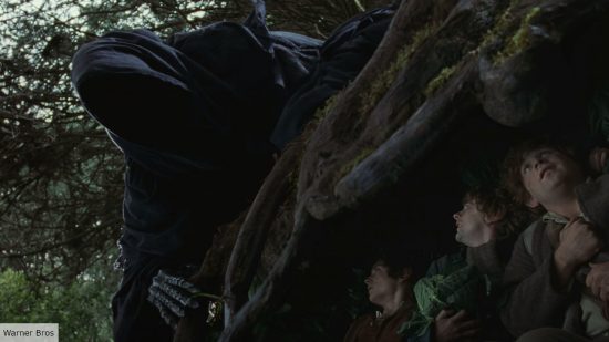 Ringwraith hunting hobbits in Lord of the Rings movies